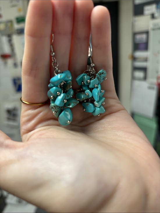 Jewelry - Turquoise Cluster Drop Earrings - Blue